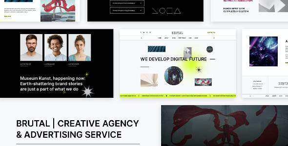 Brutal | Creative Agency & Advertising Service Elementor Template Kit